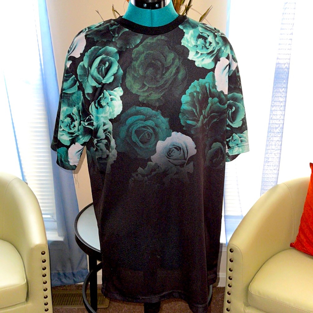 Divided | Floral Print Shirt Sleeve Jersey